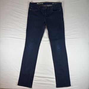 Madewell Rail Straight Jeans Women's 30x34 Stretch Denim Dark Blue Casual Modern